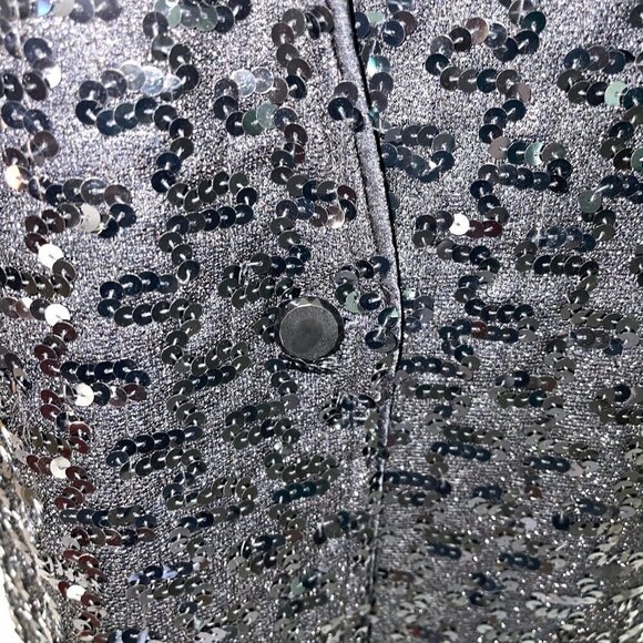 Three Flaggs Womens Sequin Jacket Black Size Large L Vintage Nylon Acetate Rayon - Picture 7 of 12